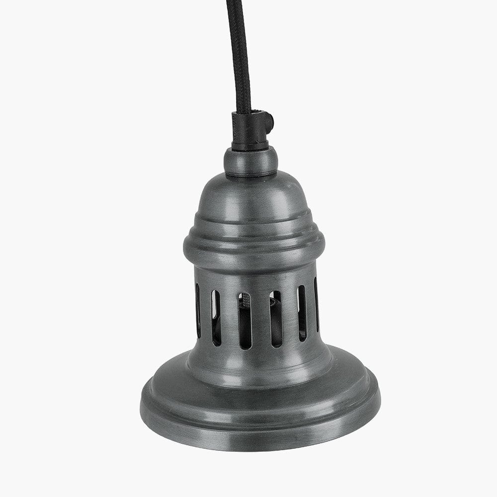Dark Antique Silver Metal Electrical Ceiling Fitting for Café & Dome Pendants.