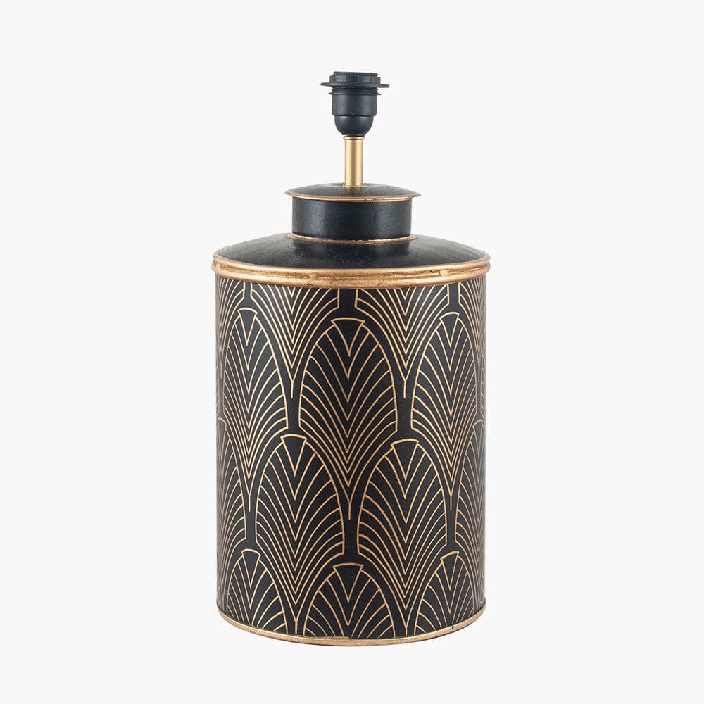 Pacific Lifestyle Lighting Deco Black Geo Art Deco Hand Painted Table Lamp - Base Only House of Isabella UK