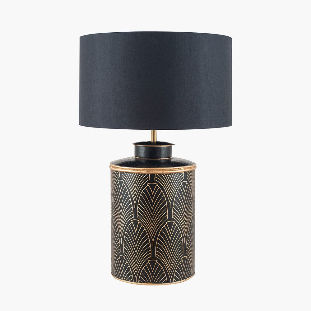 Pacific Lifestyle Lighting Deco Black Geo Art Deco Hand Painted Table Lamp - Base Only House of Isabella UK