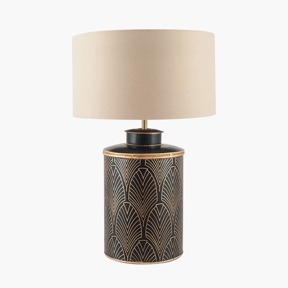 Pacific Lifestyle Lighting Deco Black Geo Art Deco Hand Painted Table Lamp - Base Only House of Isabella UK