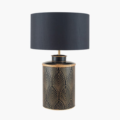 Pacific Lifestyle Lighting Deco Black Geo Art Deco Hand Painted Table Lamp - Base Only House of Isabella UK