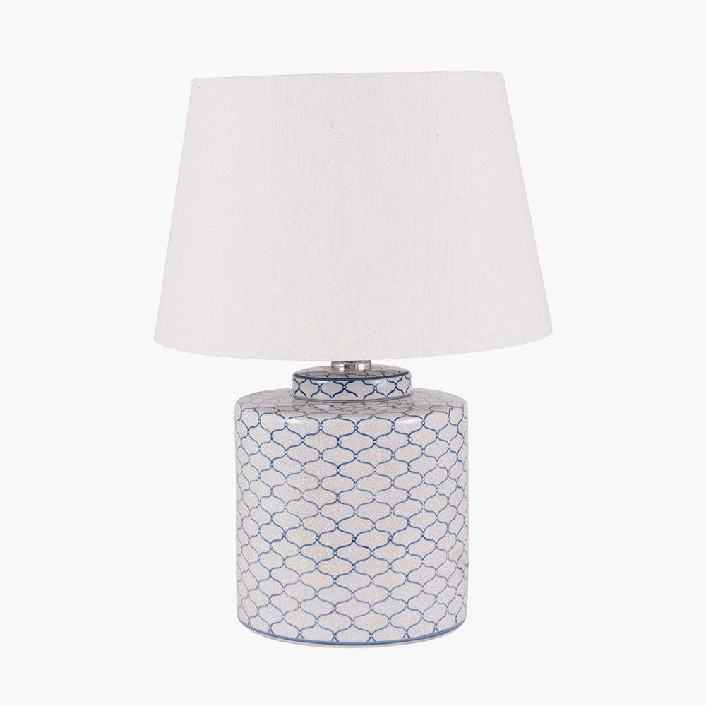 Pacific Lifestyle Lighting Demetri Grey and Blue Detail Ceramic Table Lamp House of Isabella UK