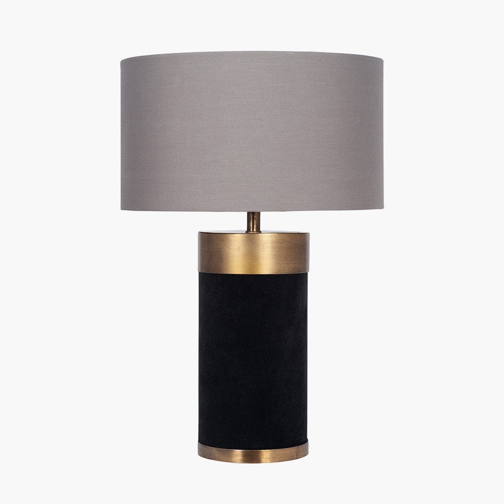 Dempsey Black Velvet and Antique Gold Metal Table Lamp - Base Only - Base Only.