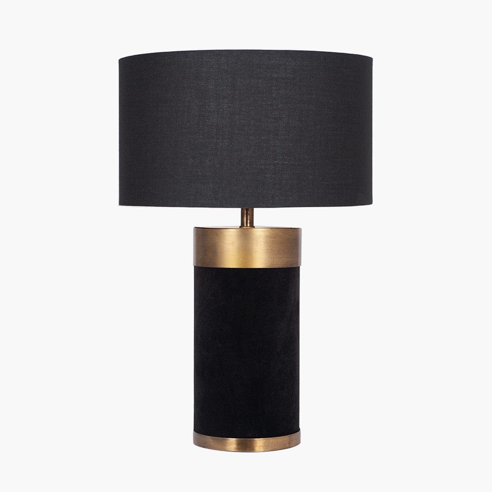 Dempsey Black Velvet and Antique Gold Metal Table Lamp - Base Only - Base Only.
