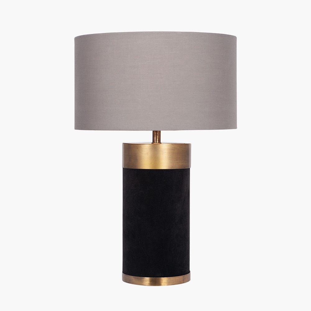 Dempsey Black Velvet and Antique Gold Metal Table Lamp - Base Only - Base Only.