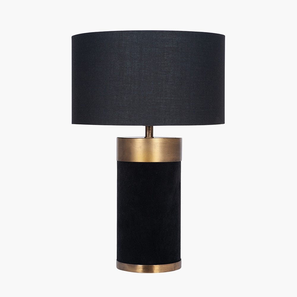 Pacific Lifestyle Lighting Dempsey Black Velvet and Antique Gold Metal Table Lamp - Base Only - Base Only House of Isabella UK