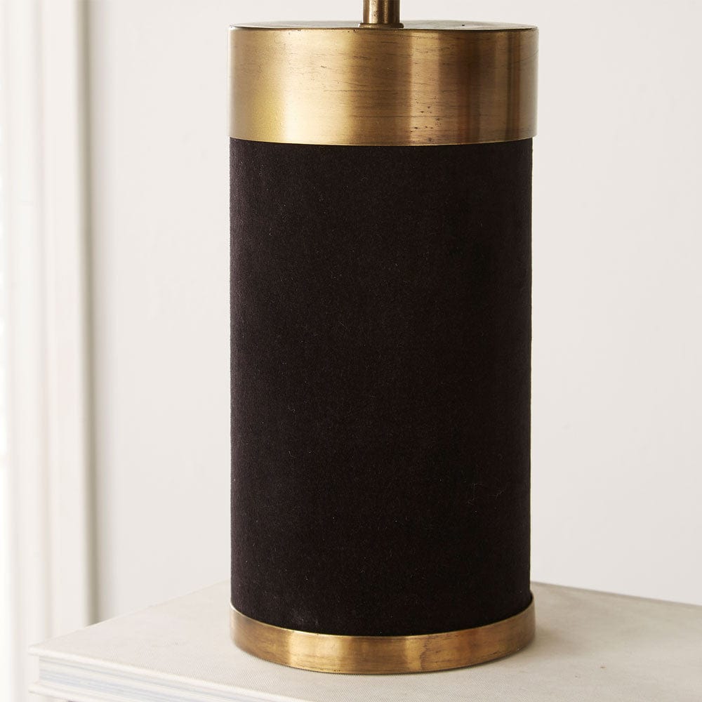 Dempsey Black Velvet and Antique Gold Metal Table Lamp - Base Only - Base Only.
