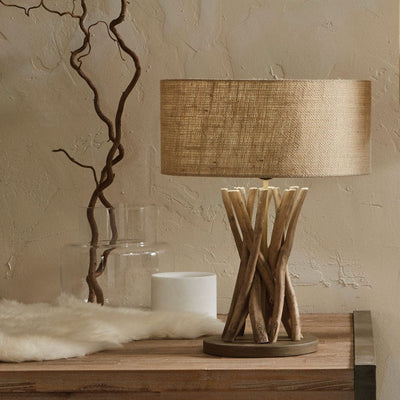 Pacific Lifestyle Lighting Derna Driftwood and Natural Jute Table Lamp House of Isabella UK