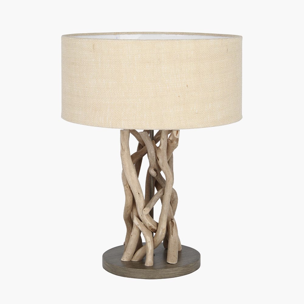 Pacific Lifestyle Lighting Derna Driftwood and Natural Jute Table Lamp House of Isabella UK