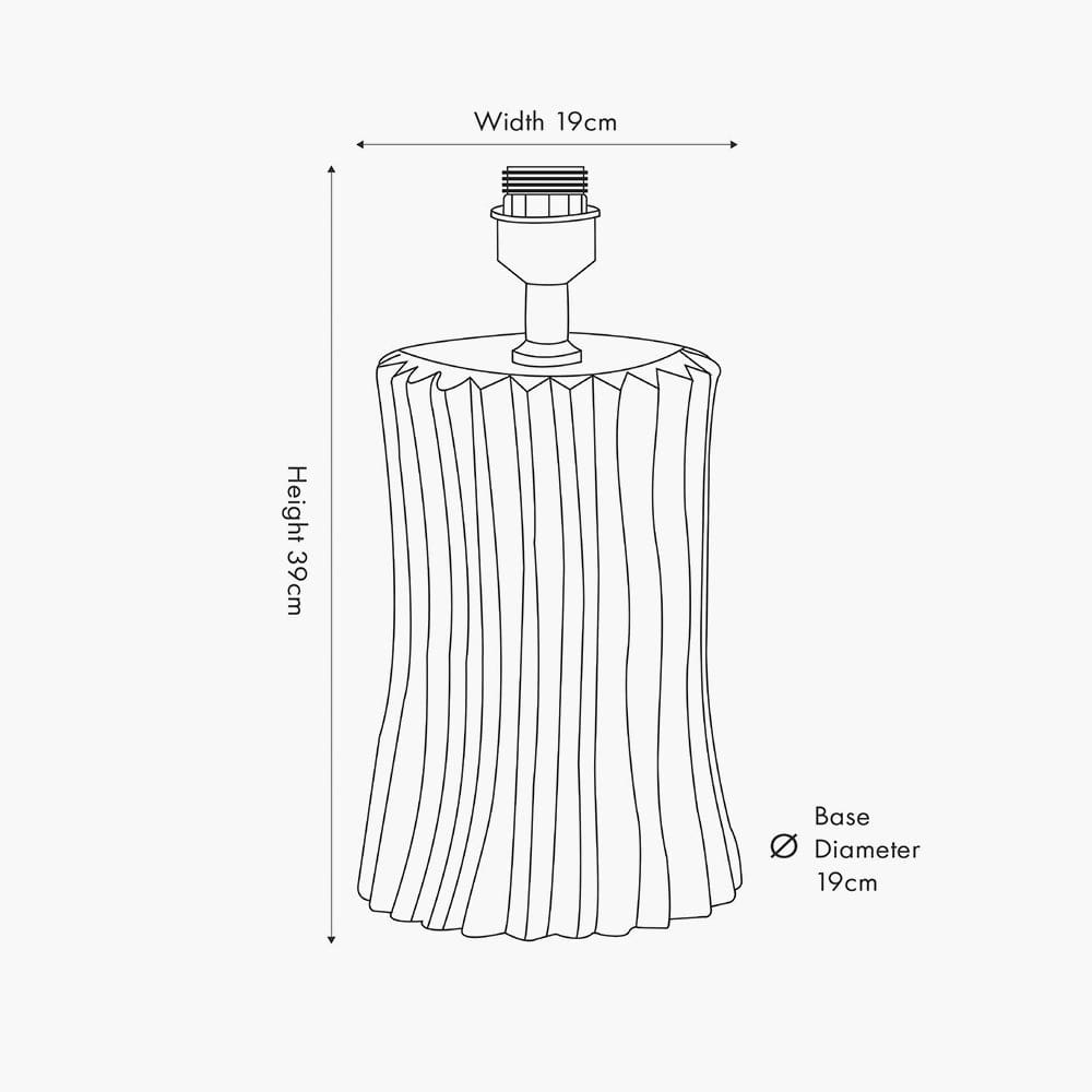 Devony Black Pleated Ceramic Table Lamp Base.