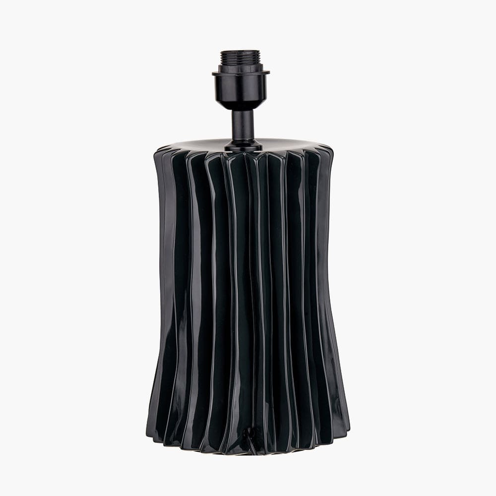 Pacific Lifestyle Lighting Devony Black Pleated Ceramic Table Lamp Base House of Isabella UK