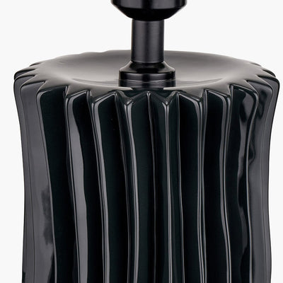 Pacific Lifestyle Lighting Devony Black Pleated Ceramic Table Lamp Base House of Isabella UK