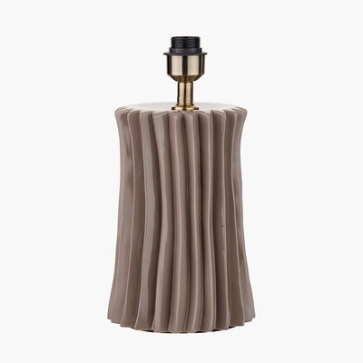 Pacific Lifestyle Lighting Devony Taupe Pleated Ceramic Table Lamp Base House of Isabella UK