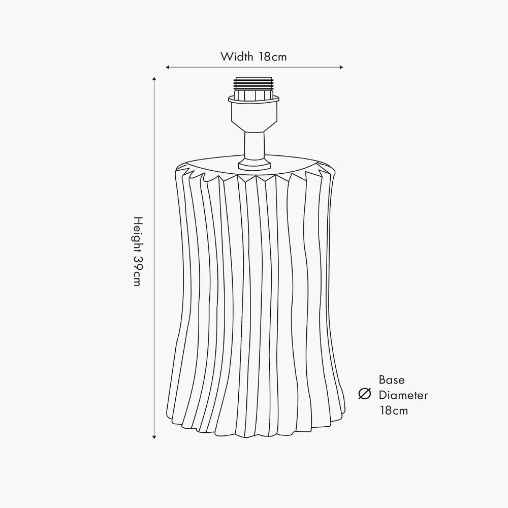 Devony Taupe Pleated Ceramic Table Lamp Base.