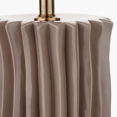 Pacific Lifestyle Lighting Devony Taupe Pleated Ceramic Table Lamp Base House of Isabella UK