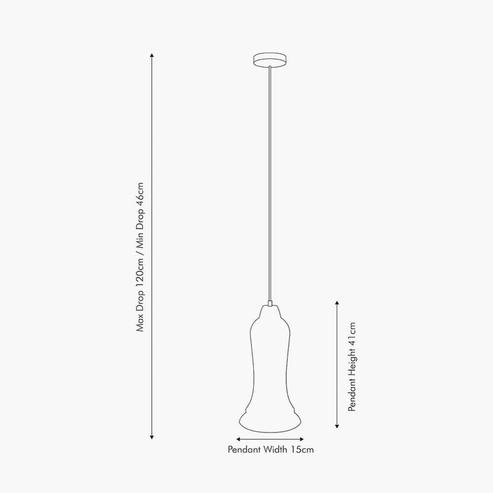 Dita Clear Organic Glass and Red Tassel Pendant.