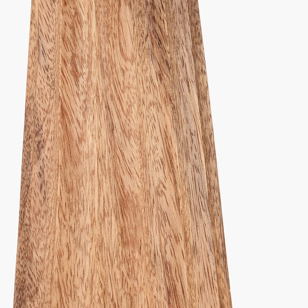 Draydon Natural Mango Wood Textured Cone Table Lamp.