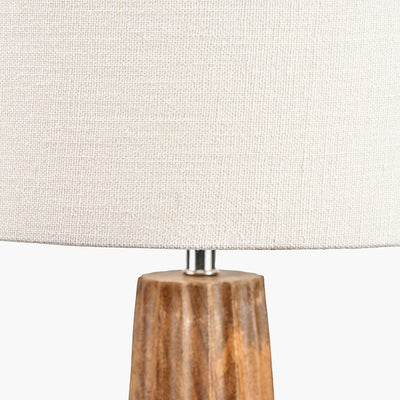 Pacific Lifestyle Lighting Draydon Natural Mango Wood Textured Cone Table Lamp House of Isabella UK