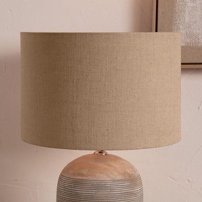 Pacific Lifestyle Lighting Edward 30cm Natural Linen Cylinder Shade House of Isabella UK