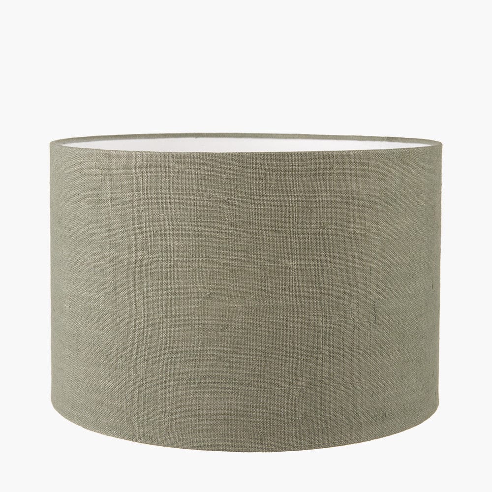 Edward 30cm Pistachio Green Linen Cylinder Lampshade.