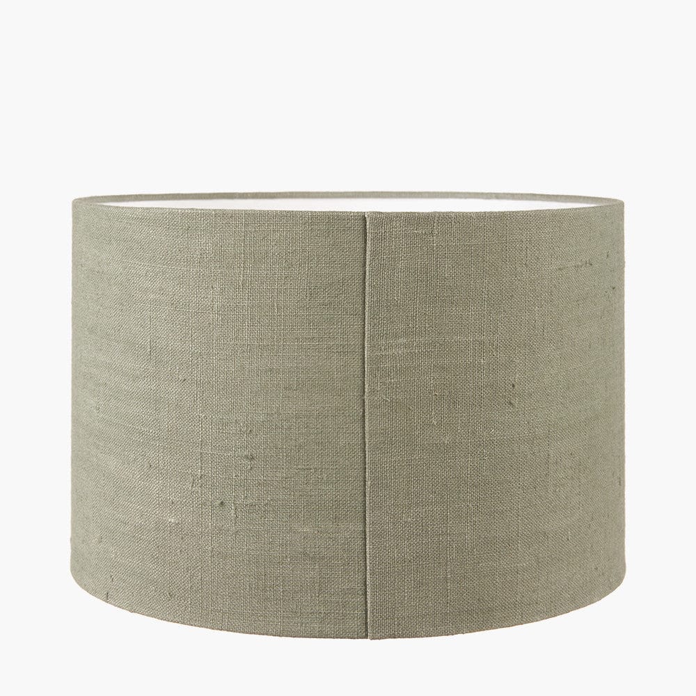 Edward 45cm Pistachio Green Linen Cylinder Lampshade.