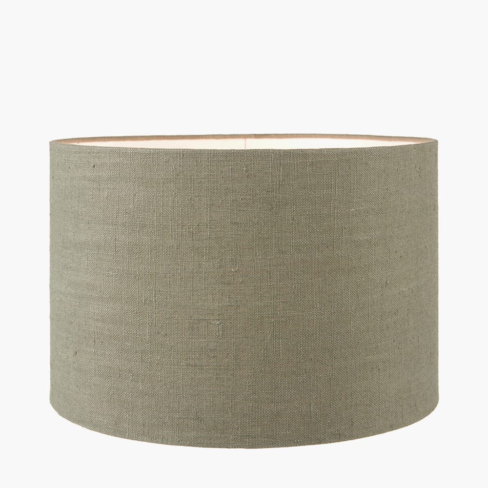 Edward 45cm Pistachio Green Linen Cylinder Lampshade.