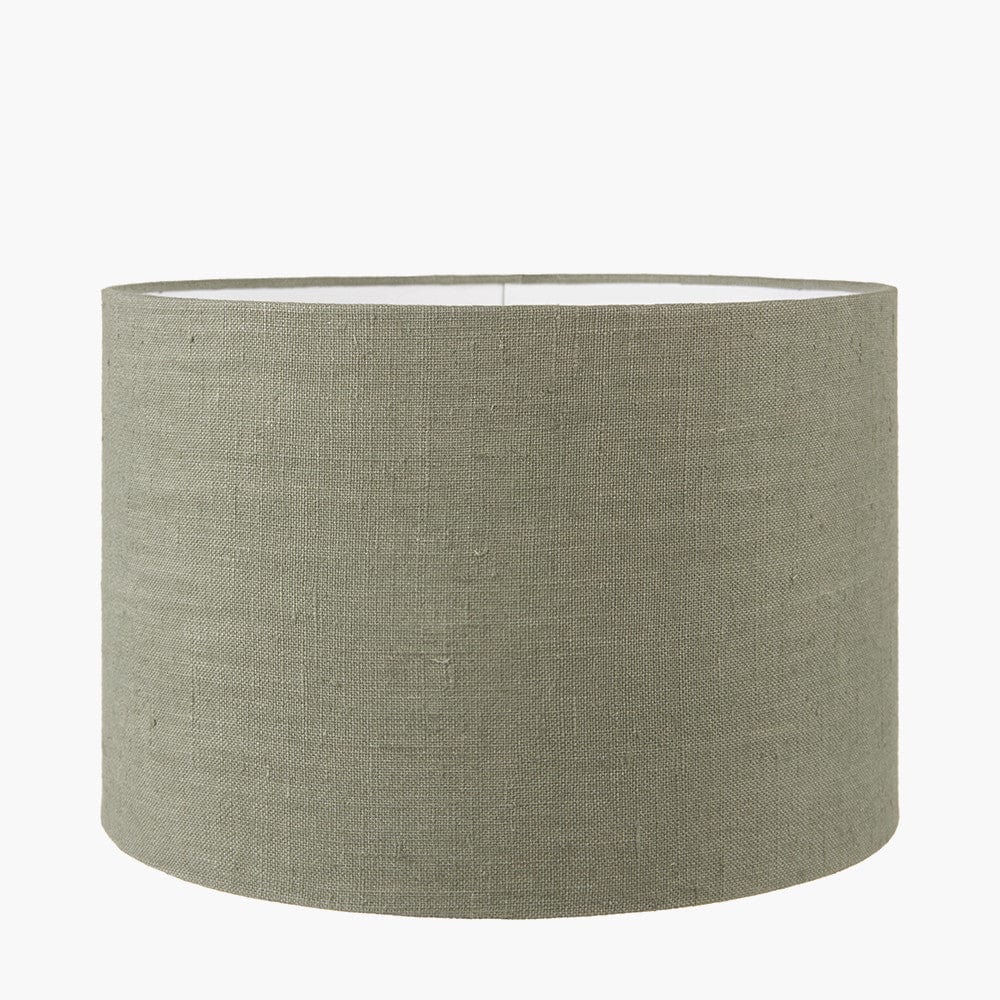 Edward 45cm Pistachio Green Linen Cylinder Lampshade.