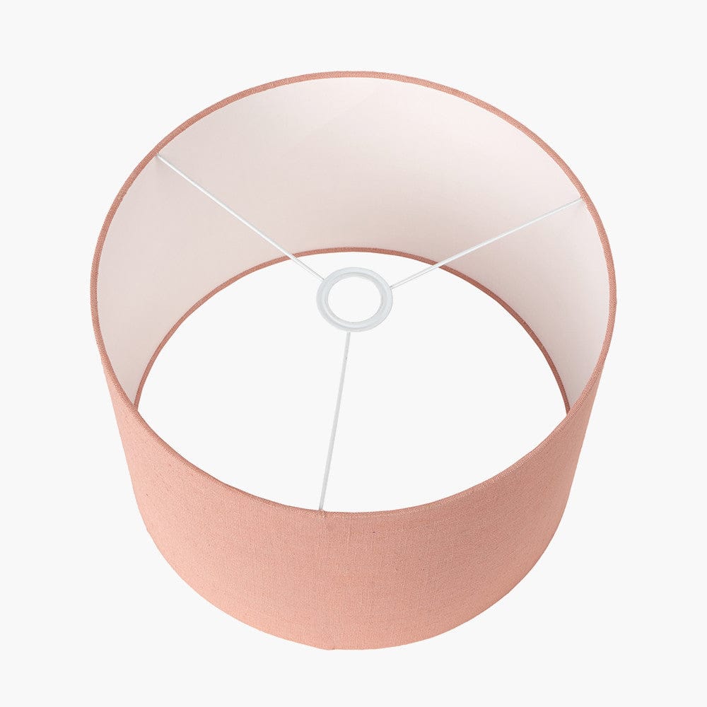 Edward 50cm Apricot Linen Cylinder Lampshade.