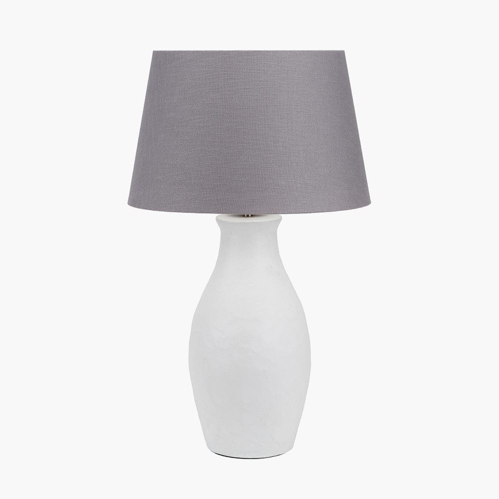 Pacific Lifestyle Lighting Eirene White Textured Stoneware Table Lamp Base House of Isabella UK
