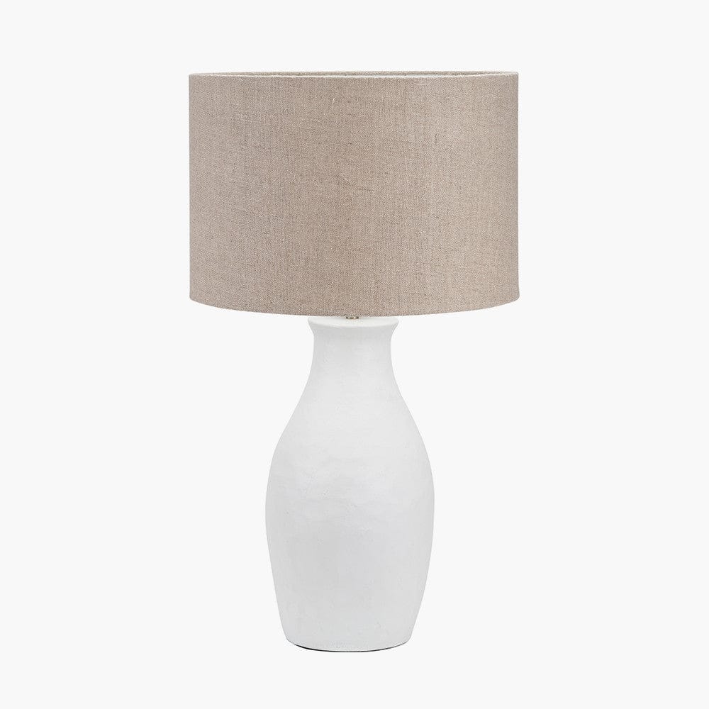 Pacific Lifestyle Lighting Eirene White Textured Stoneware Table Lamp Base House of Isabella UK