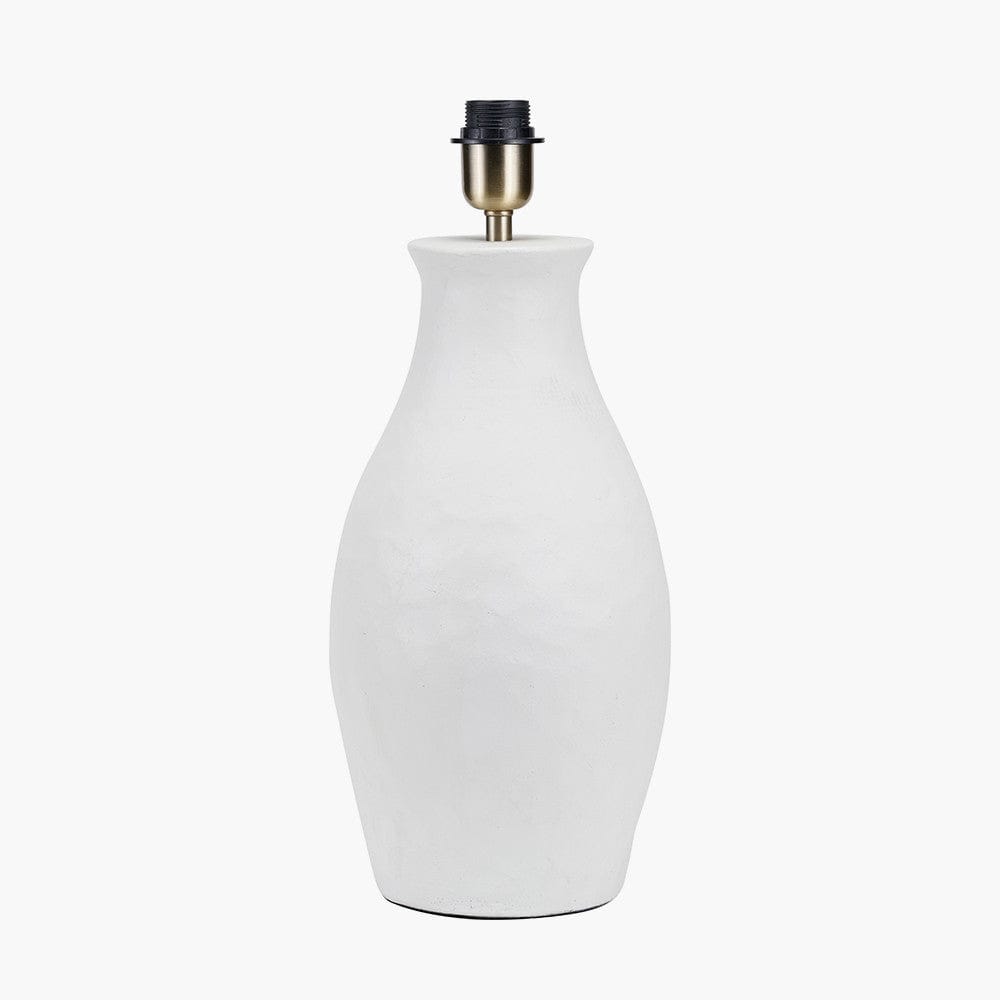 Pacific Lifestyle Lighting Eirene White Textured Stoneware Table Lamp Base House of Isabella UK