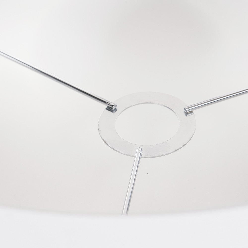 Elin 55cm Ivory Poly Cotton and Silver Lining Cylinder Shade.