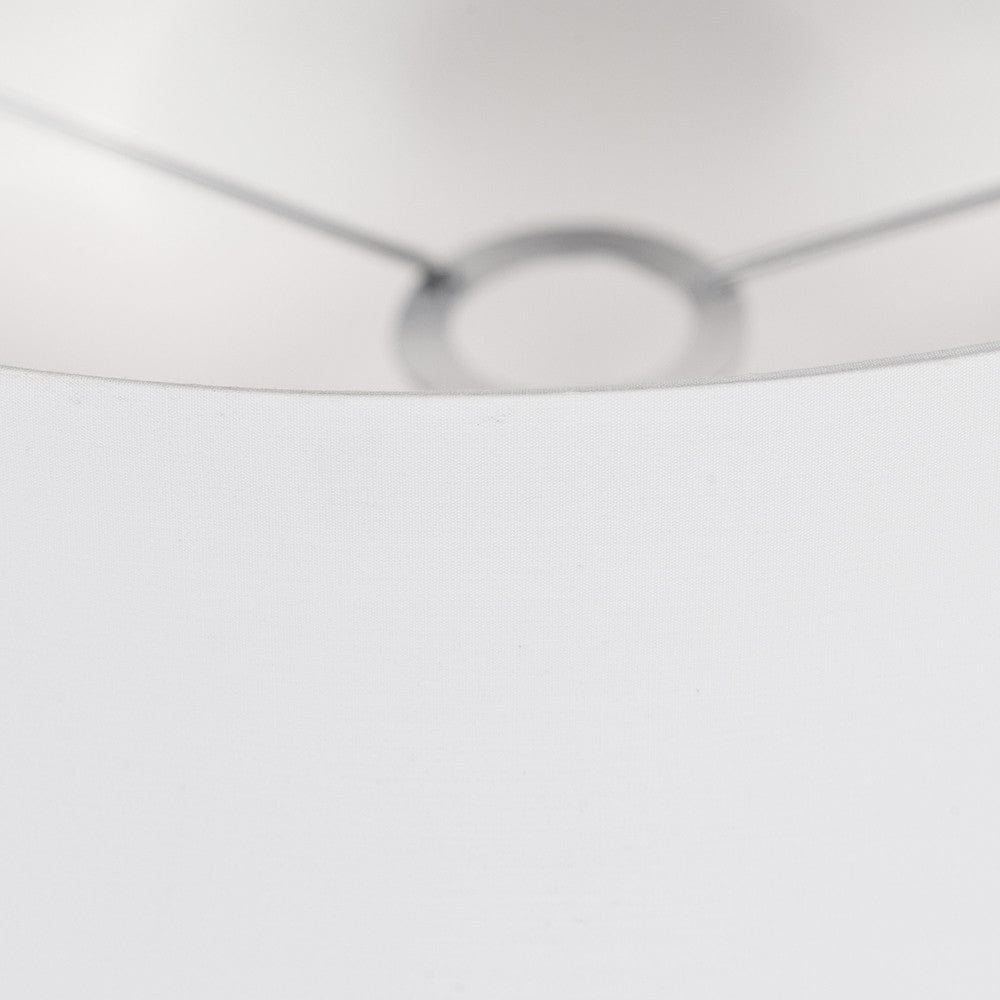 Elin 55cm Ivory Poly Cotton and Silver Lining Cylinder Shade.
