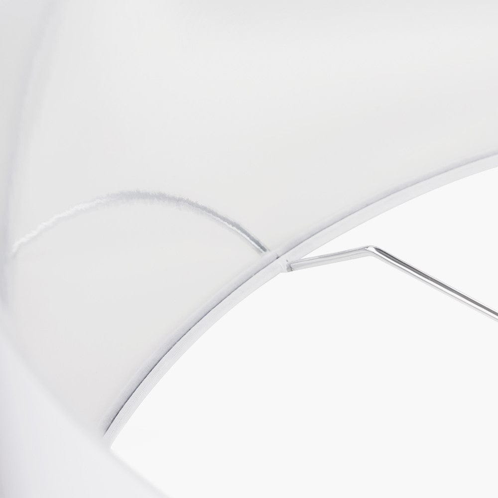 Elin 55cm Ivory Poly Cotton and Silver Lining Cylinder Shade.