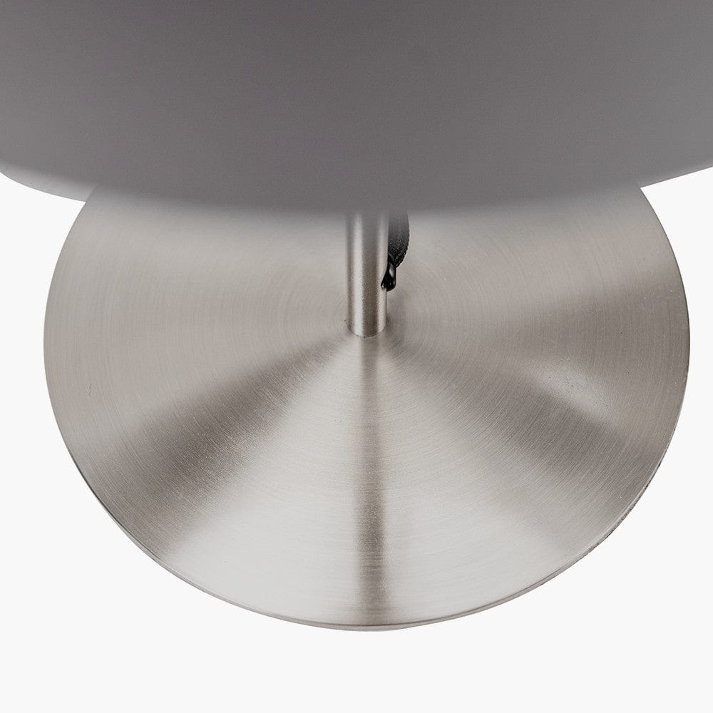 Elin Brushed Silver and Steel Grey Table Lamp.