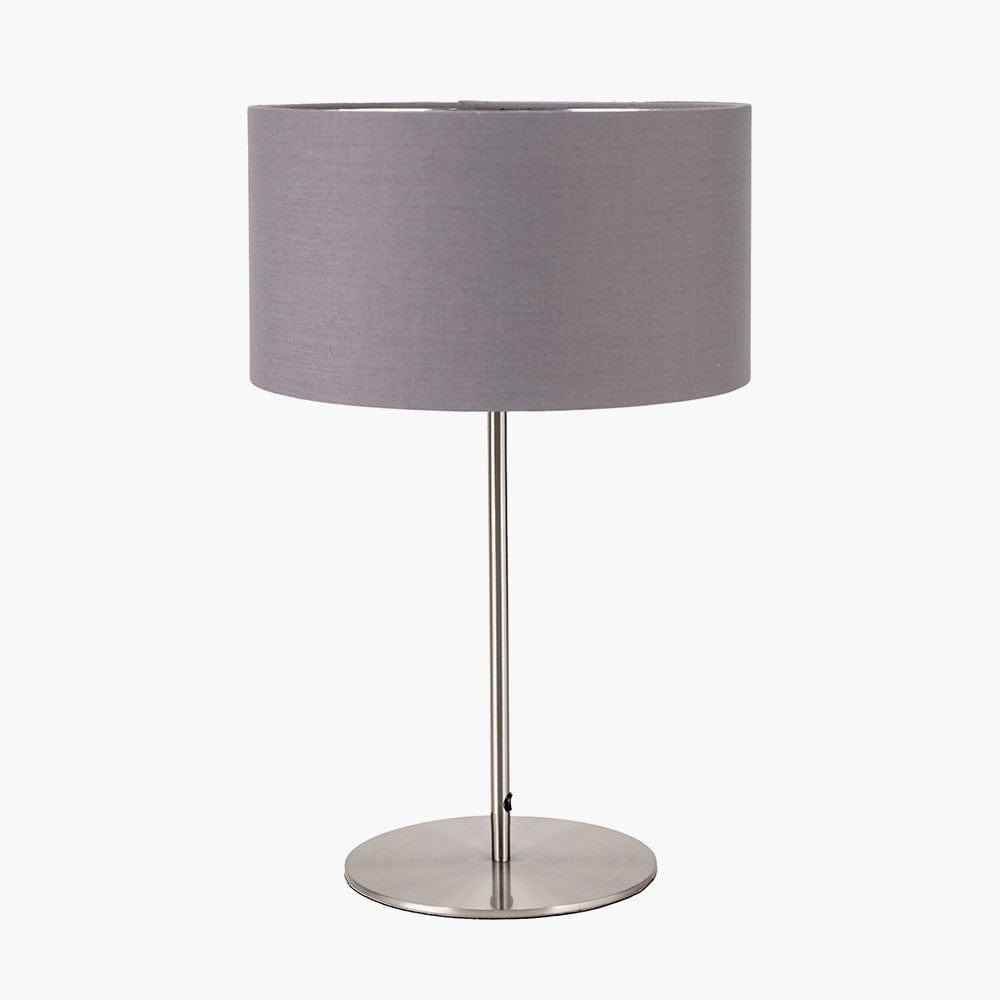 Elin Brushed Silver and Steel Grey Table Lamp.