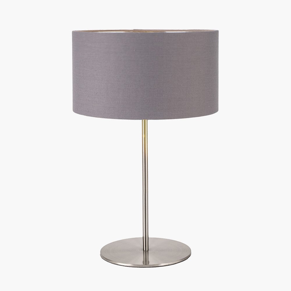 Elin Brushed Silver and Steel Grey Table Lamp.