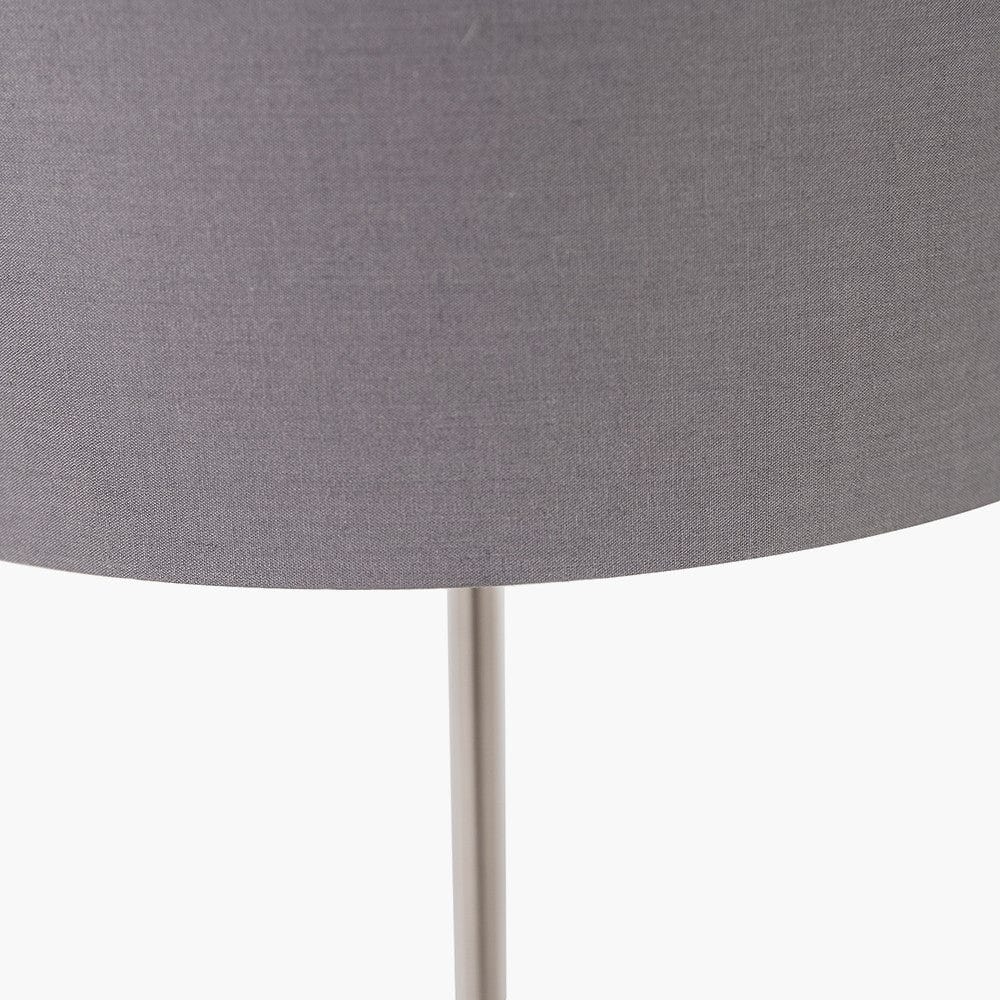 Elin Brushed Silver and Steel Grey Table Lamp.