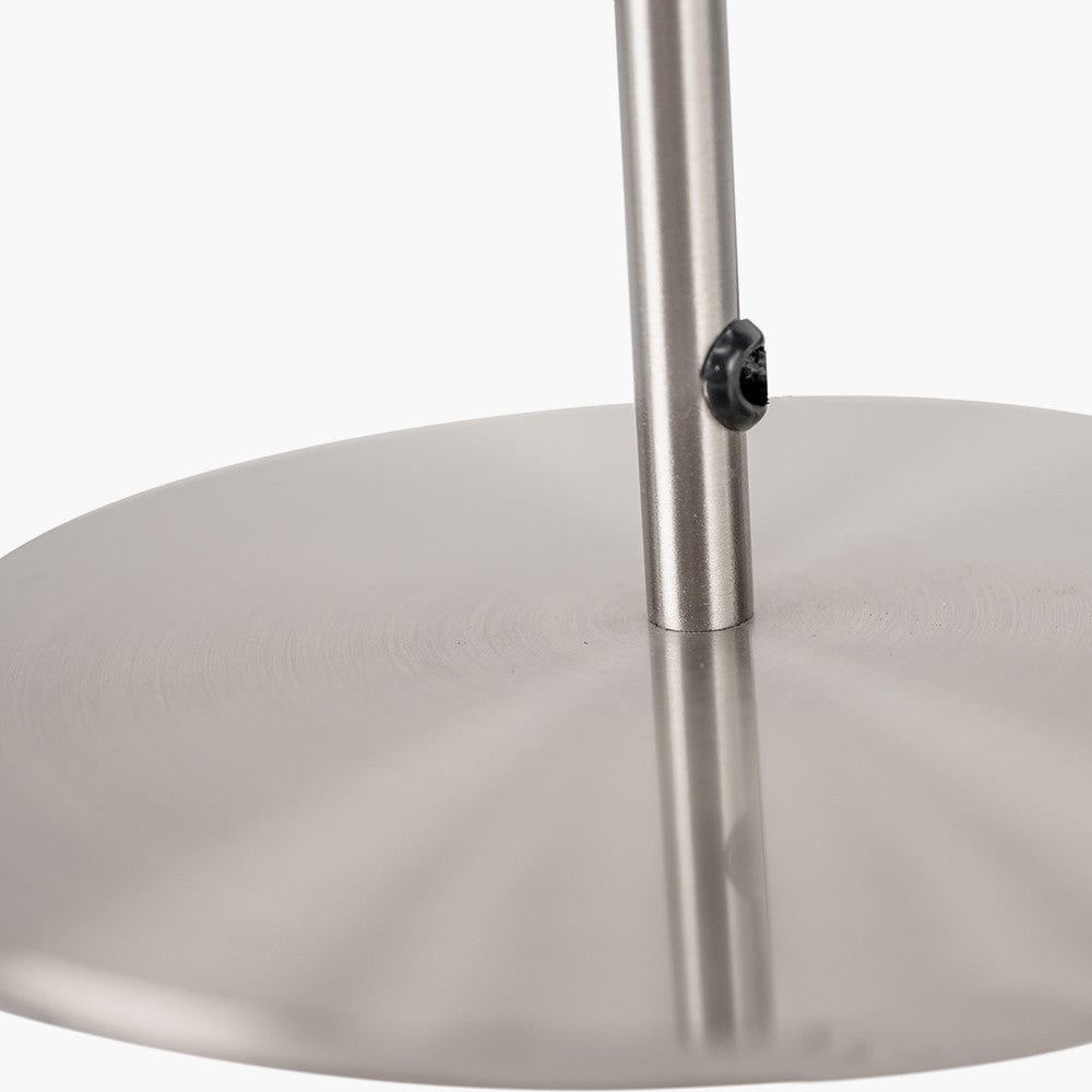 Elin Brushed Silver and Steel Grey Table Lamp.