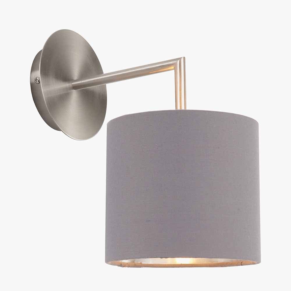 Pacific Lifestyle Lighting Elin Brushed Silver and Steel Grey Wall Light House of Isabella UK