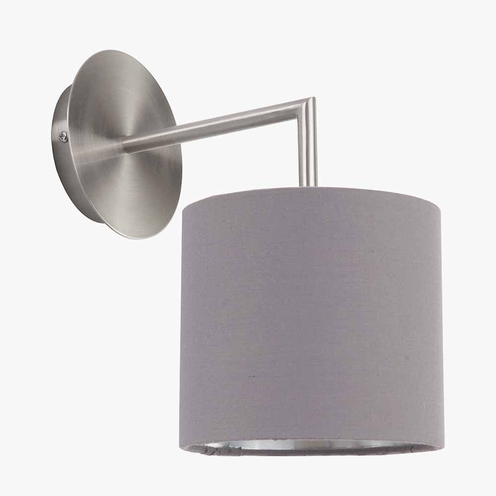 Pacific Lifestyle Lighting Elin Brushed Silver and Steel Grey Wall Light House of Isabella UK