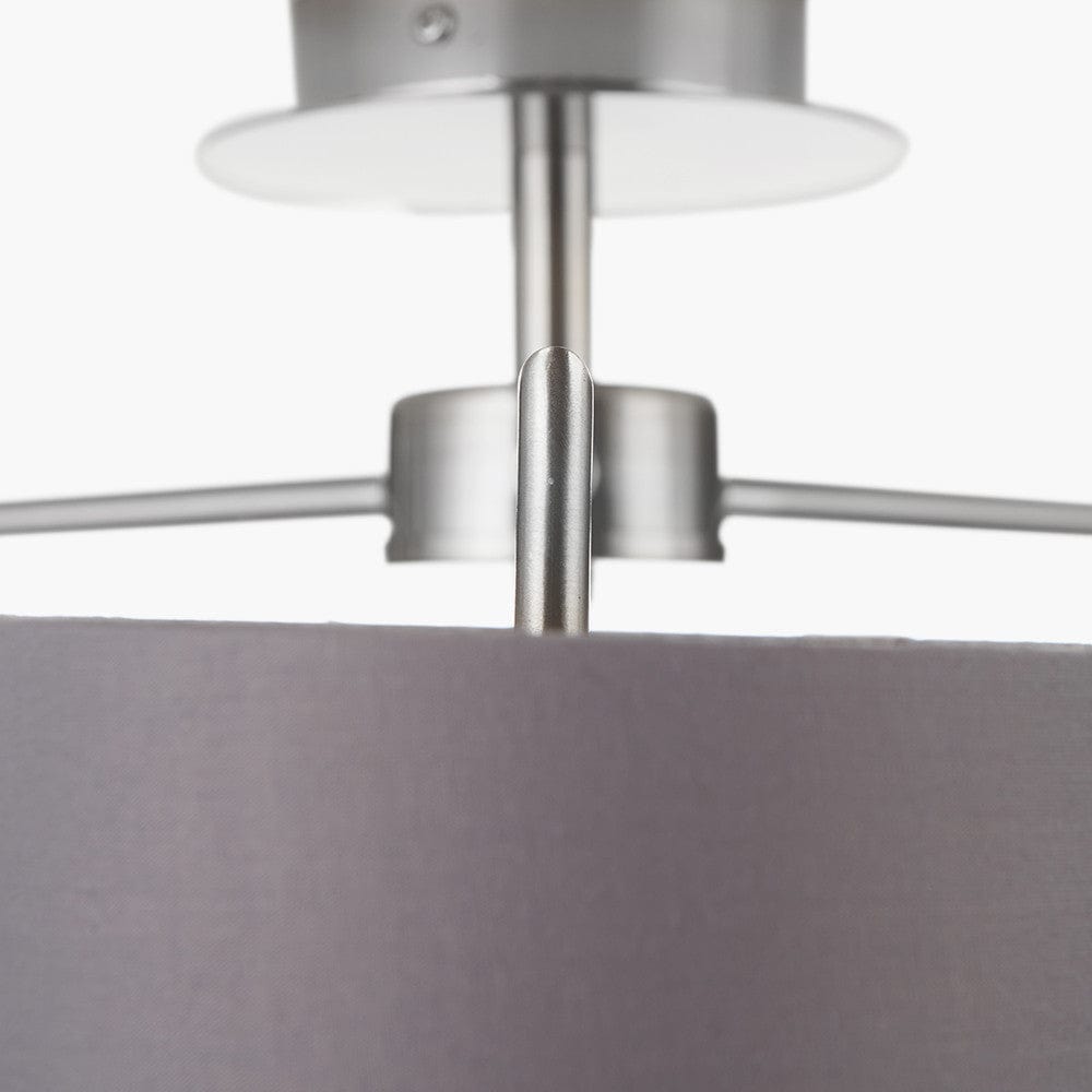 Elin Brushed Silver & Steel Grey 3 Light Pendant.