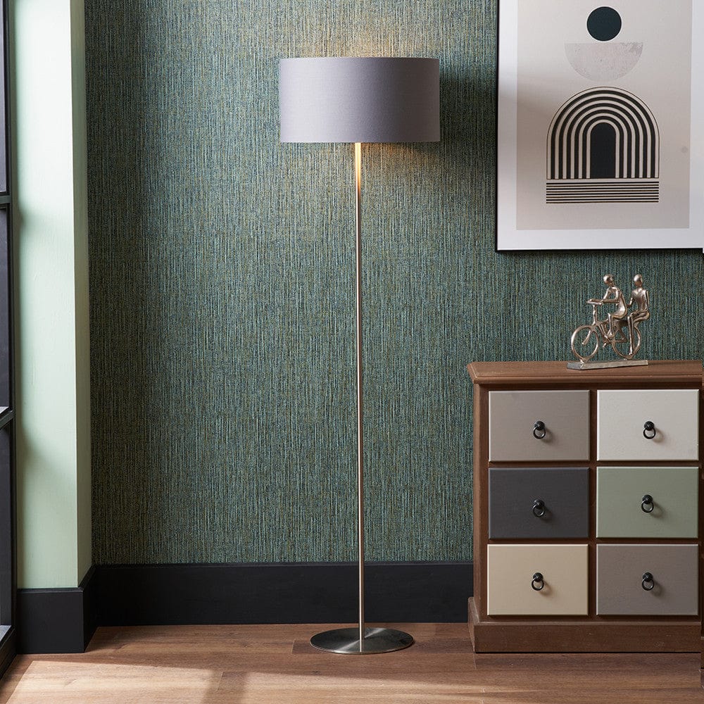 Elin Brushed Silver & Steel Grey Floor Lamp.