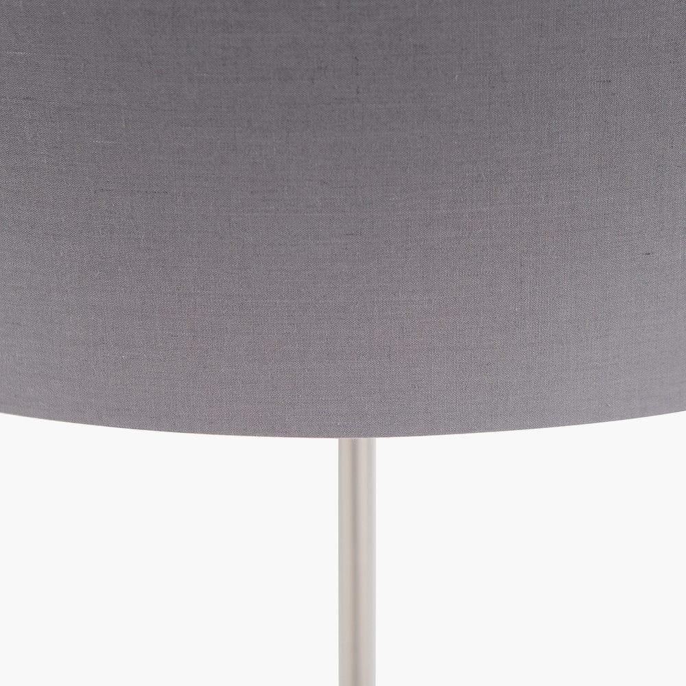 Elin Brushed Silver & Steel Grey Floor Lamp.