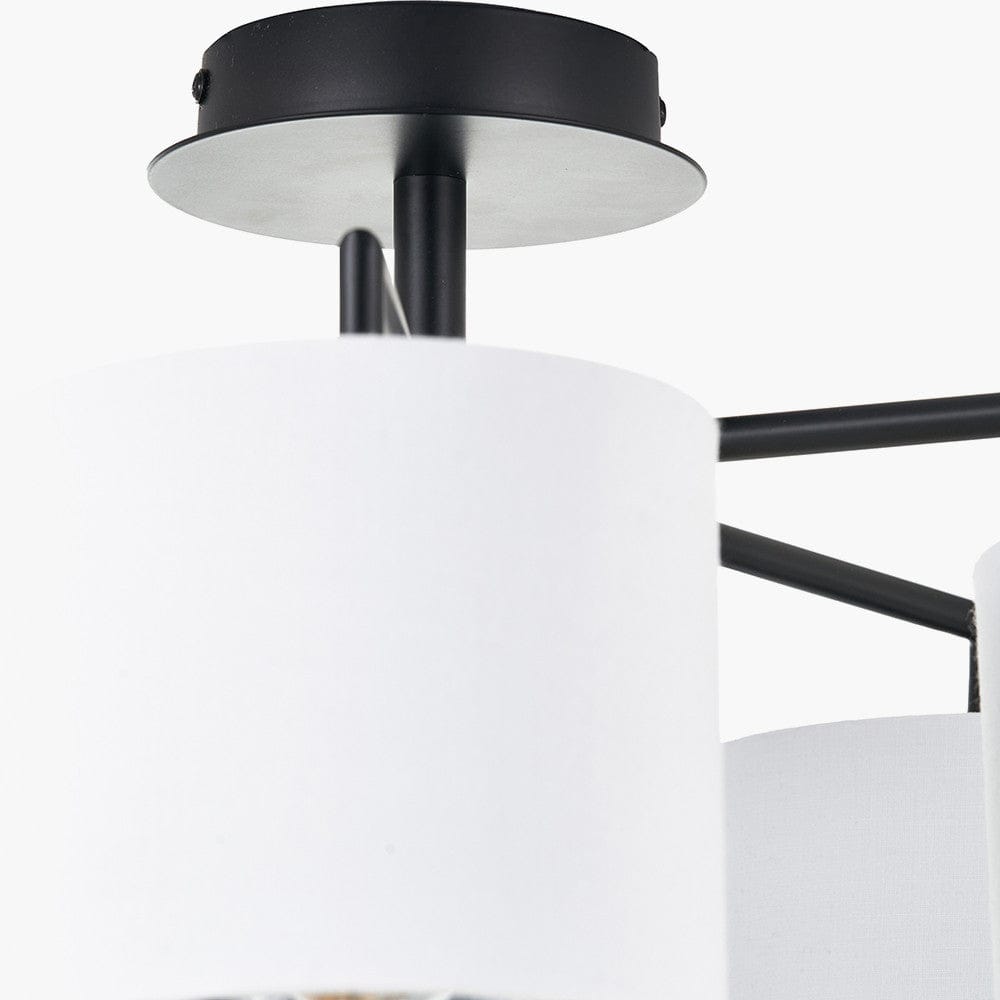 Pacific Lifestyle Lighting Elin Matt Black and Ivory 5 Light Pendant House of Isabella UK
