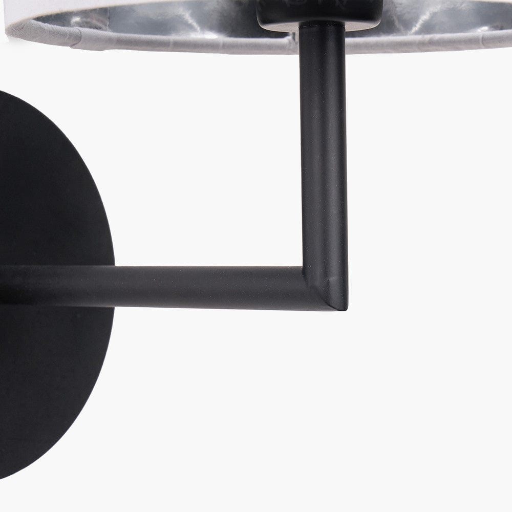 Elin Matt Black and Ivory Wall Light.