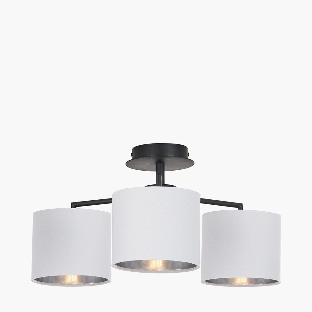 Elin Matt Black & Ivory 3 Light Pendant.