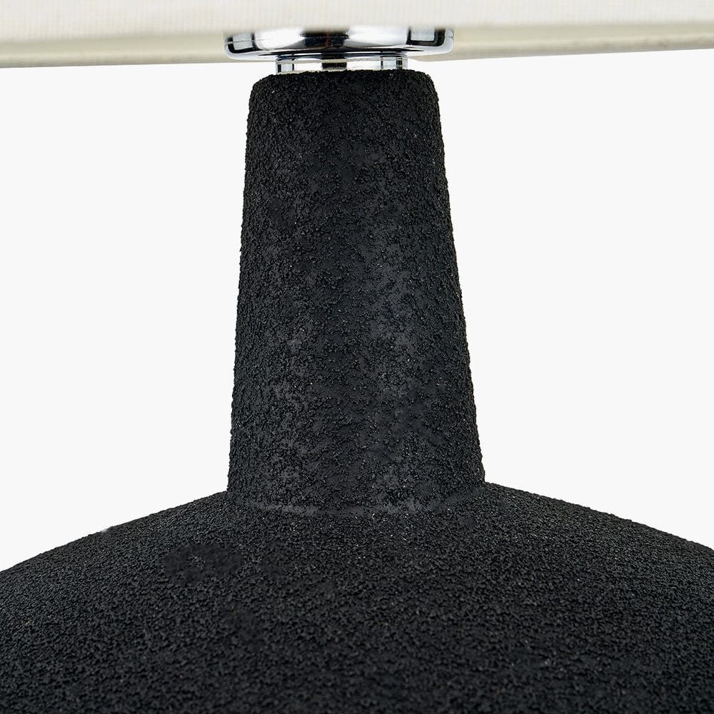 Pacific Lifestyle Lighting Elio Black and Wood Effect Textured Ceramic Table Lamp House of Isabella UK