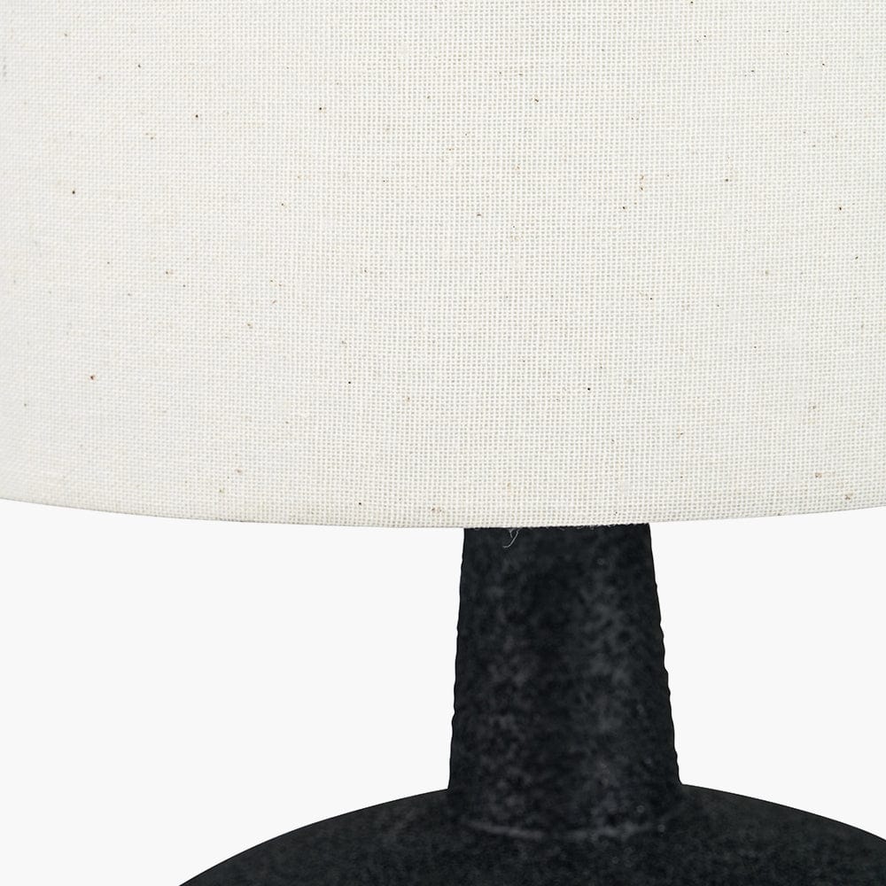 Pacific Lifestyle Lighting Elio Black and Wood Effect Textured Ceramic Table Lamp House of Isabella UK