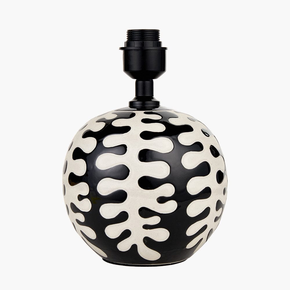 Elkorn Black and White Coral Ceramic Table Lamp Base.